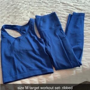 Target Blue Workout Leggings and Top Set